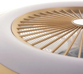 LED Dimmelhető mennyezeti lámpa ventilátorral ZEPHYR LED/48W/230V arany + távirányító