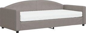 vidaXL tópszínű szövet kanapéágy matraccal 90 x 200 cm