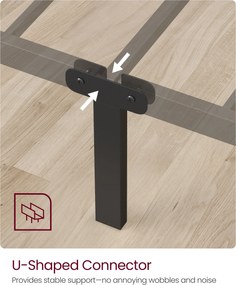 Ágykeret, fém, 90 x 190 cm, fekete