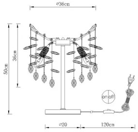 Globo 64138TG - QUEENA asztali lámpa 3xE14/40W/230V arany