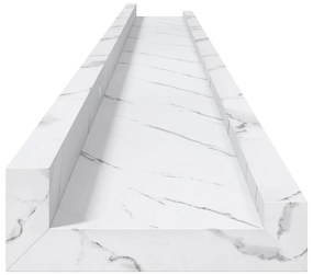 vidaXL Falpolc polcokkal 2 pcs Fehér márvány 115 x 9 x 3 cm Faanyag