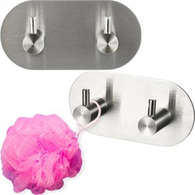 Fürdőszobái Kettős Akasztó Ezüst Öntapadós Rozsdamentes Acél Masszív