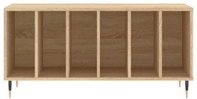 sonoma tölgy színű szerelt fa hanglemezszekrény 100x38x48 cm