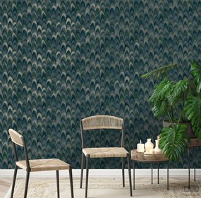 Tapéta A Szobába Absztrakt Zöld Kék Arany Vinil Tapéta