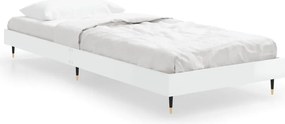 vidaXL magasfényű fehér szerelt fa ágykeret 75x190 cm