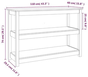tömör fenyőfa tálalóasztal 110x40x74 cm