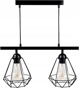 Mennyezeti Függőlámpa Dupla Lámpabúra Loft Fekete
