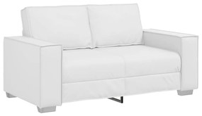 2 Személyes Kanapé Fehér 120 cm Műbőr