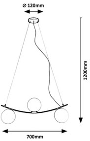Rabalux - Csillár zsinóron 3xE14/5W/230V