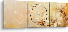 Kép - Virágok (órával) (90x30 cm)