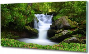 Fotó üvegkép Vízesés az erdőben 100x50