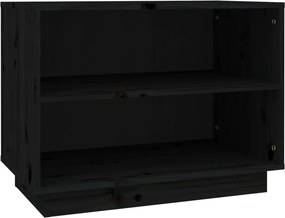vidaXL fekete tömör fenyőfa cipősszekrény 60 x 34 x 45 cm