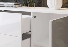 PARIS 150 komód, 150x68x39, fehér/magasfényű fehér