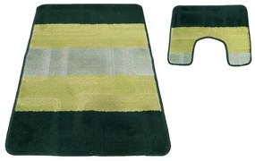 Kétrészes csúszásmentes szőnyegkészlet zöld színben 50 cm x 80 cm + 40 cm x 50 cm