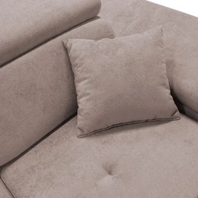 CASTELO L-alakú, ággyá alakítható jobb oldali sarokkanapé tárolóval, bézs