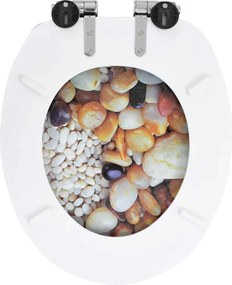 2 db kavicsmintás MDF WC-ülőke lassan csukódó fedéllel