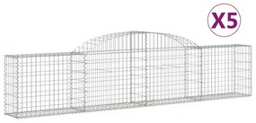 5 db íves horganyzott vas gabion kosár 300x30x60/80 cm