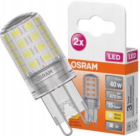 Led G9 Kapszula Izzó 4,2W 40W 470lm 2700K Meleg fehér 300° Osram Star 2db-os csomag