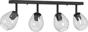 vidaXL Mennyezeti spotlámpa Fekete 73,5 x 13 x 26 cm Üveg és fém