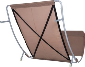Outsunny Kétfős Kerti Napágy Modern Design, Állítható Tető, 2 Kerek, 2 Párna, Epoxi Acél, Poliészter, Sötétbarna | Aosom