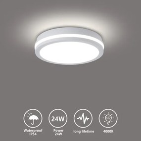 Brilagi - LED kültéri mennyezeti lámpatest BENE LED/24W/230V átm. 26 cm fehér IP54