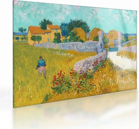 Üveg kép - Vincent van Gogh, Farmhouse in Provence, reprodukciók (70x50 cm)