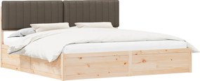 vidaXL Ágykeret Kárpitozott Fejtámlával Tópszínű 200 x 200 cm