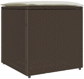 kültéri tároló doboz Barna és krém Rattan Közepes Tárolás