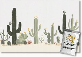 Fotótapéta Flizelina Gyerekek Sivatag Kaktuszok Virágok Boho 350x250 ragasztó