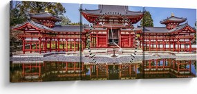 Kép - Buddhista templom (órával) (90x30 cm)