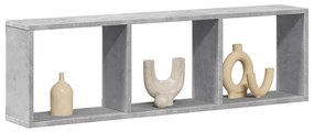 betonszürke szerelt fa faliszekrény 100 x 16 x 30 cm
