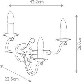 Elstead Lighting WINDSOR WINDSOR-W3-GR Fali lámpa 3x60W/E14