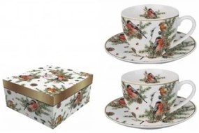 D.G.36183 Porceláncsésze+alj 280ml, 2 személyes, dobozban, Christmas Birds