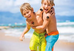 Matrica, tetoválás, 1 ív, 76x120 mm, AVERY ZWECKFORM, Z-Design No.56632, kalóz halálfejek kardokkal (AY56632)