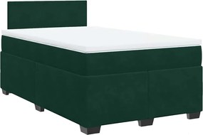 vidaXL sötétzöld bársony rugós ágy matraccal 120 x 200 cm