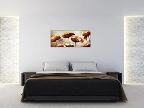 Piros virágok képe (120x50 cm)