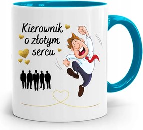 Kék Bögre Arany Szívű Vezetőnek, fényképes nyomattal