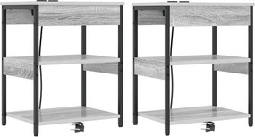 vidaXL Éjjeliszekrény 2 pcs Szürke Sonoma 41 x 31 x 51 cm Faanyag