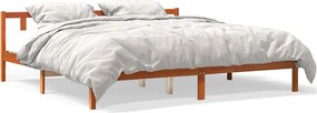 vidaXL viaszbarna tömör fenyőfa ágy matrac nélkül 200 x 200 cm