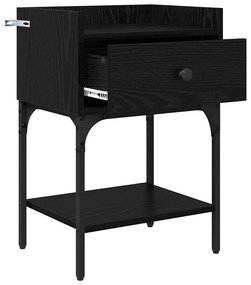 Éjjeli asztal fiókkal Musta tammi 40 x 29 x 60 cm Faanyag