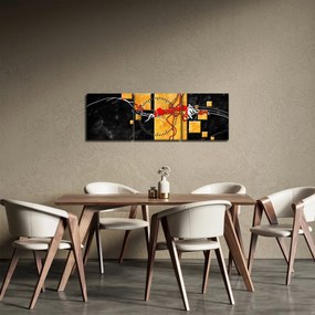 Absztrakt kép - Táncosok (órával) (90x30 cm)