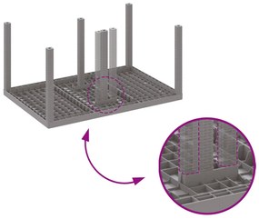 5 Részes Kerti Étkezőszett Párnákkal Világosszürke Poly Rattan