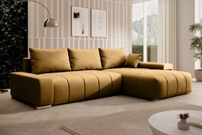 Univerzális ülőgarnitúra, mustárszínű, VEZAN ROH