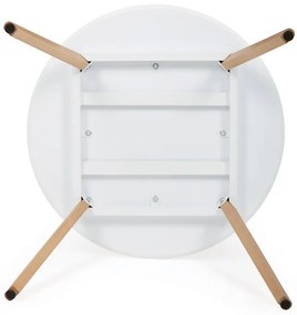 Kerek Étkezőasztal 80×80 cm, MDF, Fehér. DT-316 WT