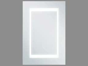 Fehér És Ezüst Fali Fürdőszoba Szekrény LED Tükörrel 40 x 60 cm MALASPINA Beliani