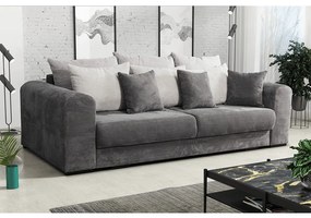 Extra tágas kanapé, szürke/világosszürke/bézs, GILEN BIG SOFA