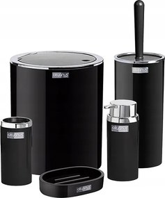 Fürdőszoba szett Kerek szett 5 részes fekete krómozott kivitel