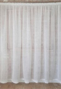 Készfüggöny 500x260, fehér batiszt, szalag, nappali, hálószoba