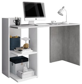 Zondo Számítógépasztal Adrean (beton + fehér). 1021173