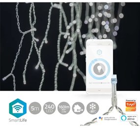 Nedis WIFILXC03W250 - LED Karácsonyi függöny 240xLED/8 funkció 8m IP65 Wi-Fi Tuya